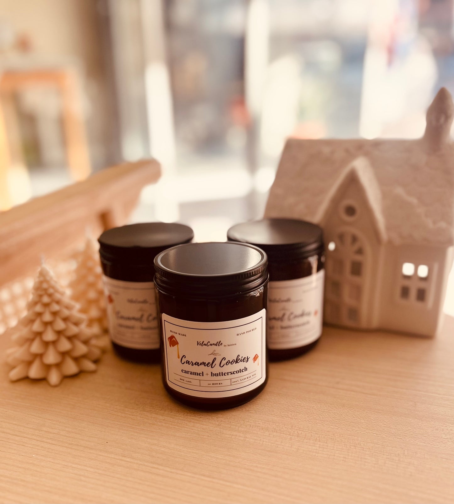 Amber Jar Candles: Caramel Cookies