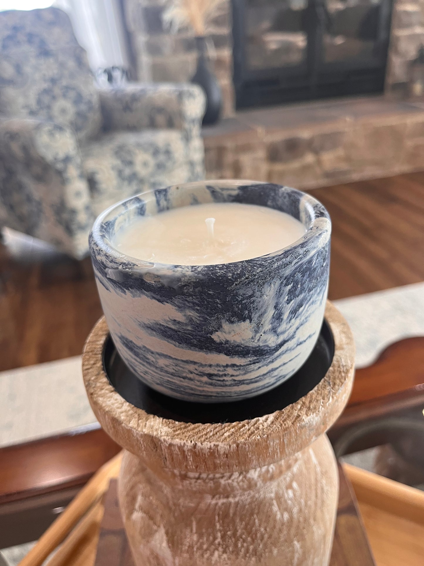 Blue Concrete Candle (Midnight Blue)