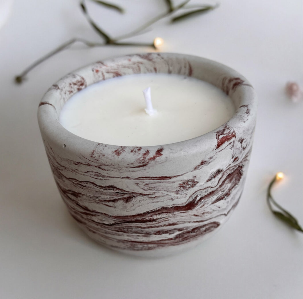 Copper concrete candle