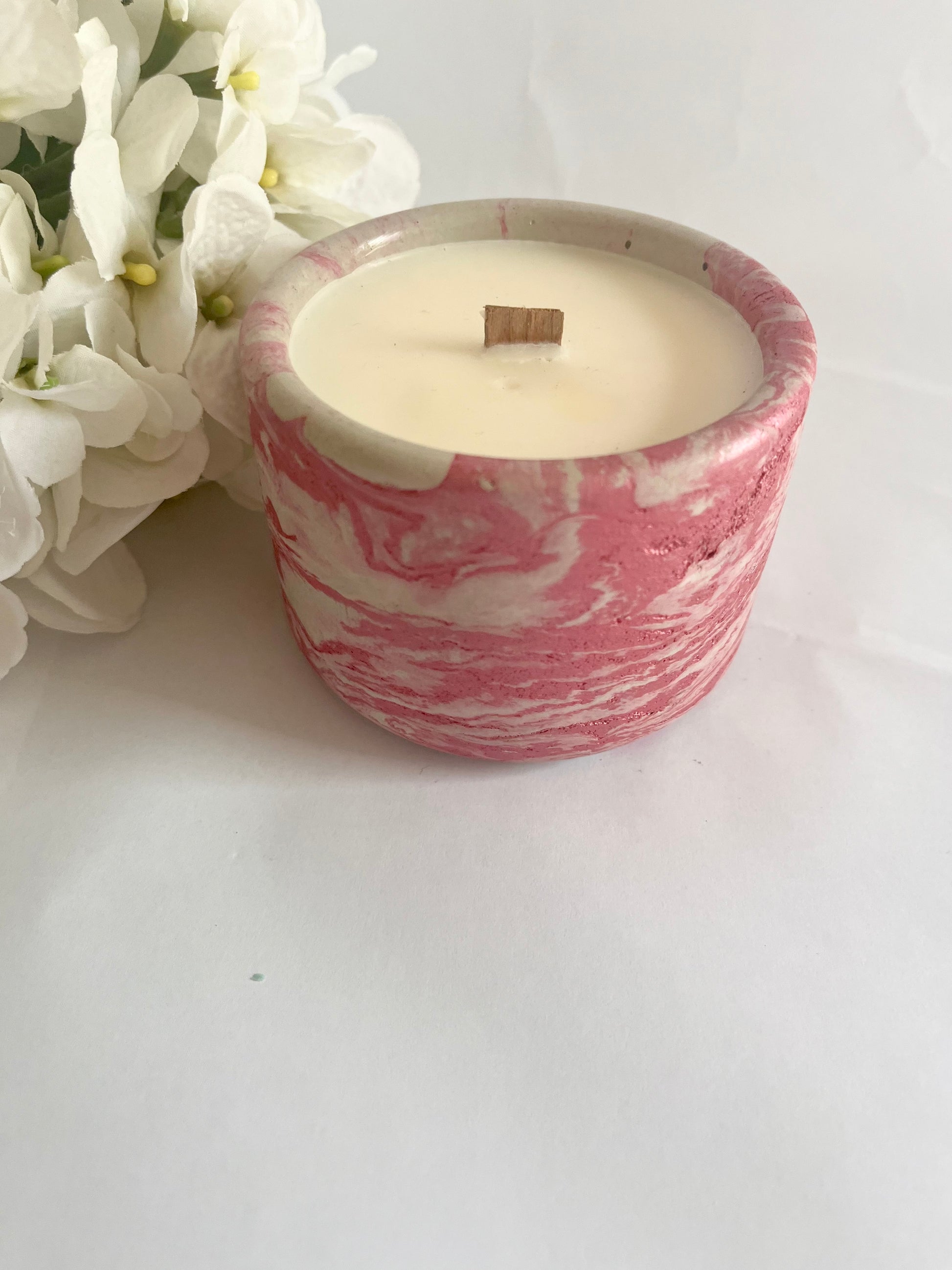 candele WoodWick Media colore Rosa