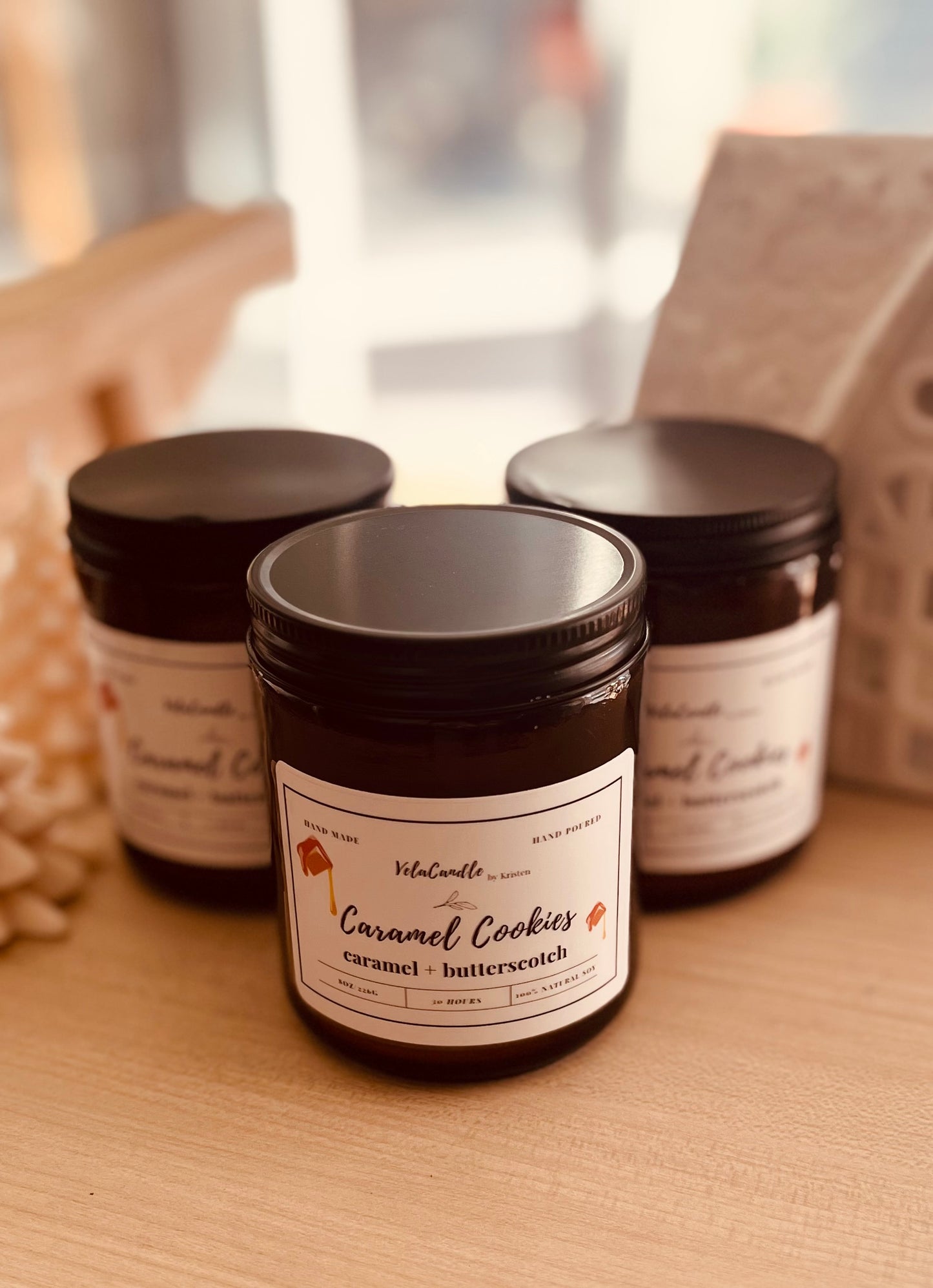 Amber Jar Candles: Caramel Cookies