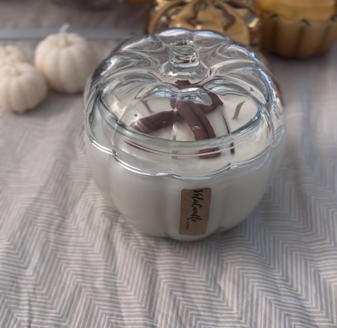 Glass Pumpkin Candle