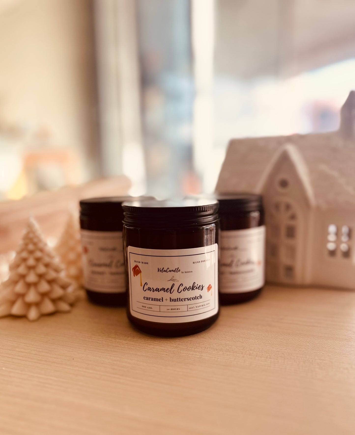 Amber Jar Candles: Caramel Cookies