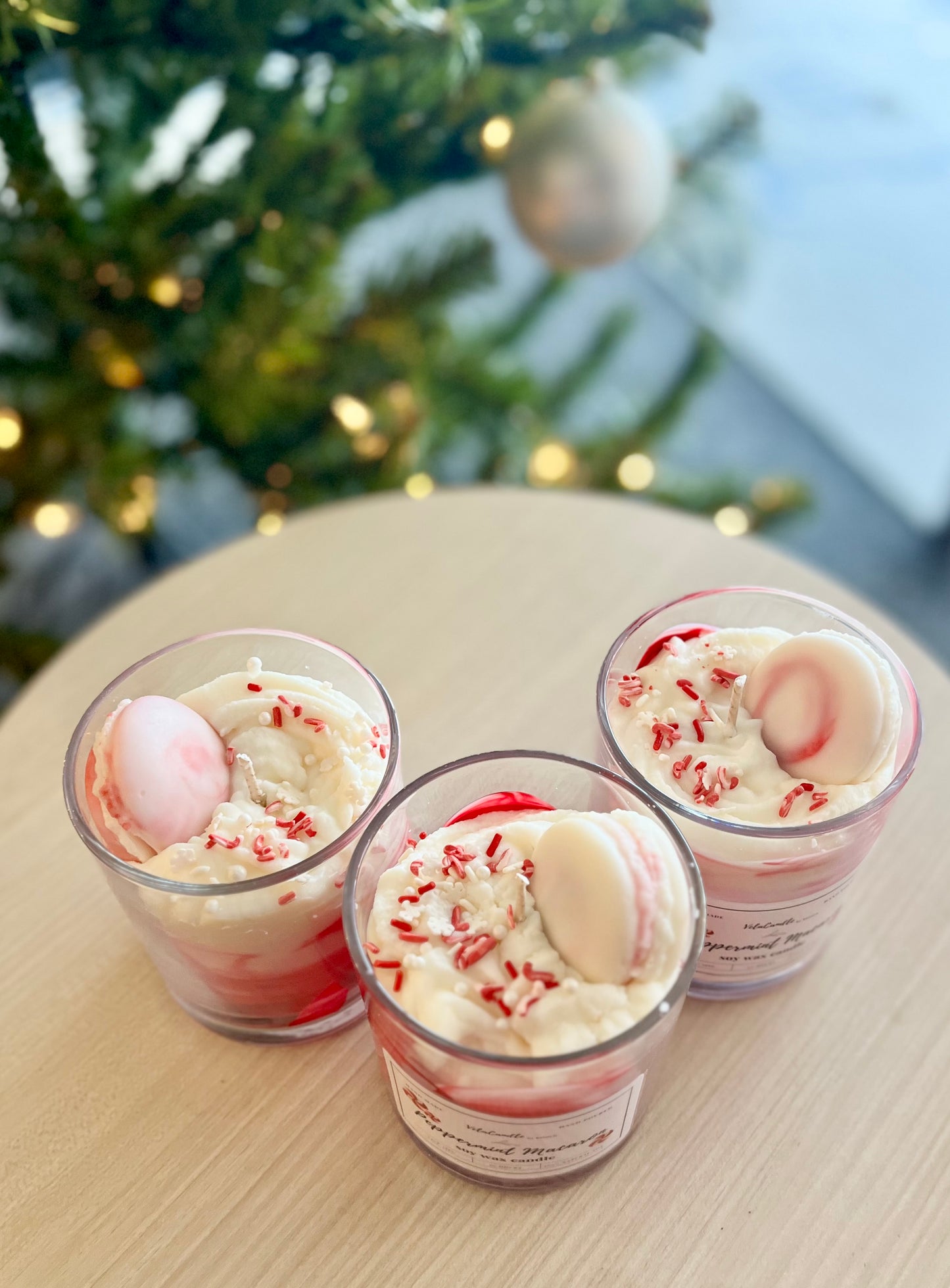 Peppermint Macaron Candle