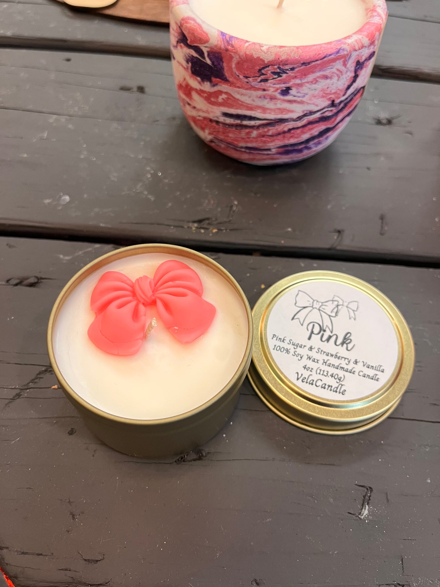 Pink Bow Tins